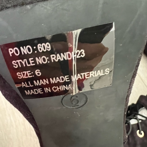 Black Lace up high knee boots with open toe - Picture 5 of 7